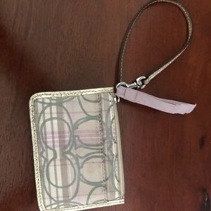 Coach poppy signature plaid tartan wristlet wallet